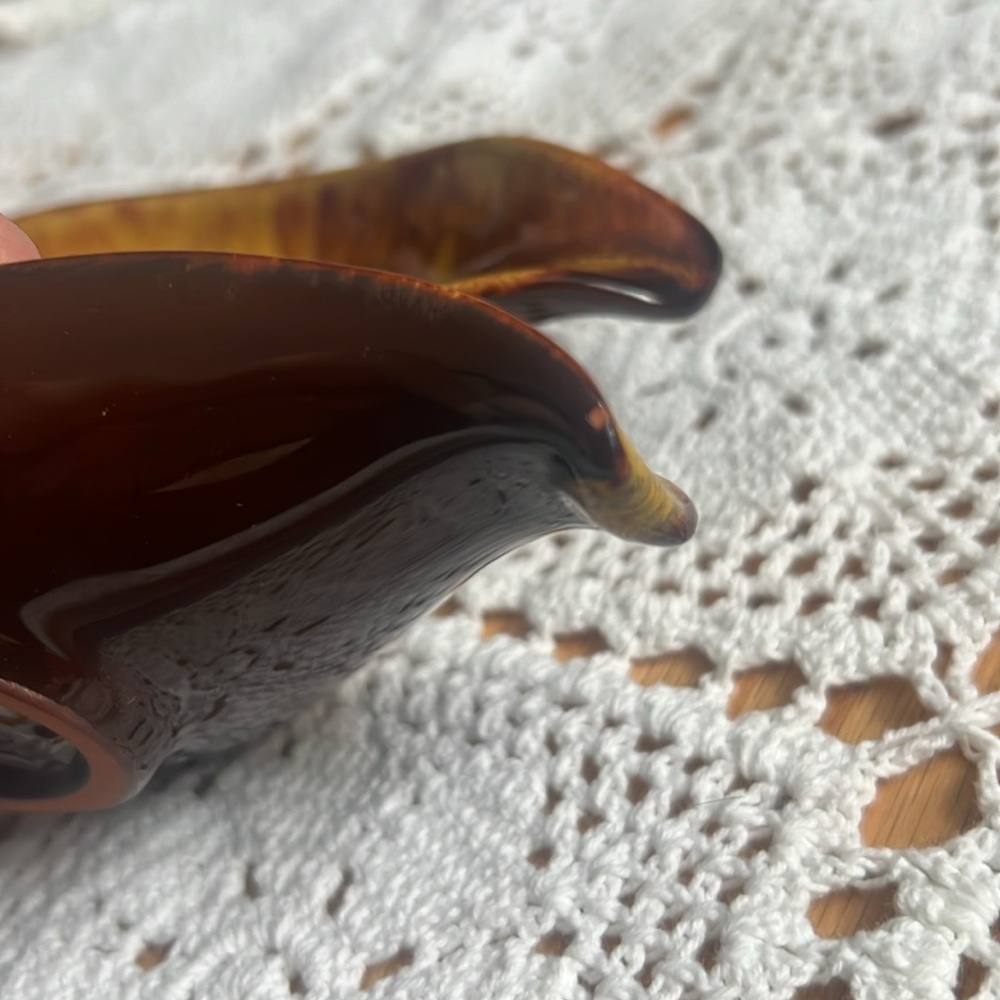 Vintage BMP Blue Mountain Pottery Leaf‎ Candle Holder Set Harvest Gold 🍁 - Picture 6 of 6